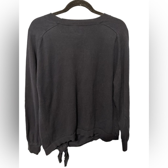 Vince Navy Blue Tie Waist Front Cotton Sweater Small - Picture 3 of 12